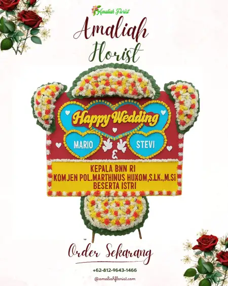 Papan Bunga Pernikahan Tragung